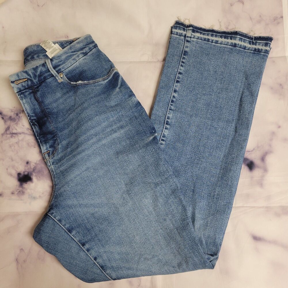 Good American Soft-tech Good Classic Slim Bootcut Denim Jeans